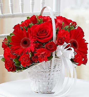 All Red Flower Girl Arrangement