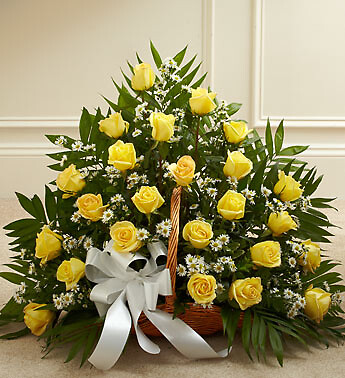 Sincerest Sympathies Fireside Basket - Yellow